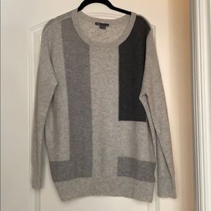 Vince grey color block cashmere sweater